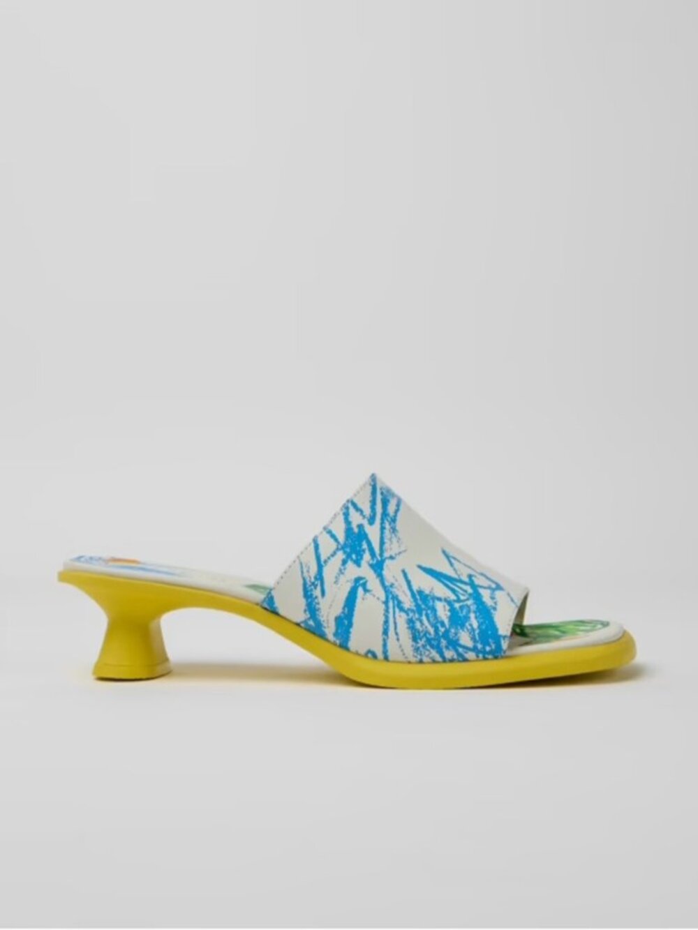 Camper Twins Printed Leather Slide Mule Sandals Size EU 38 = Women’s US 7.5 - Picture 3 of 16